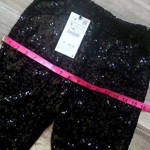zara pants flare sequin leggings